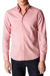 Eton Cotton Oxford Garment Washed Slim Fit Button Down Shirt In Pink
