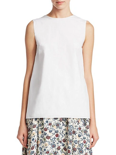 Adam Lippes Solid Sleeveless Blouse In White