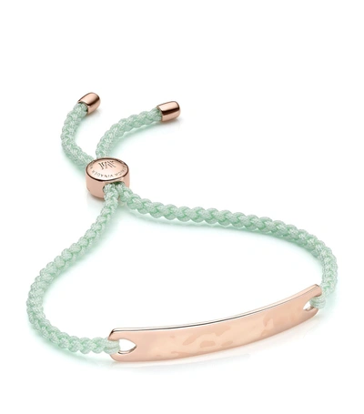 Monica Vinader Engravable Havana Friendship Bracelet In Rose Gold/ Mint