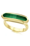 Monica Vinader Baja Stone Ring In Yellow Gold/ Green Onyx