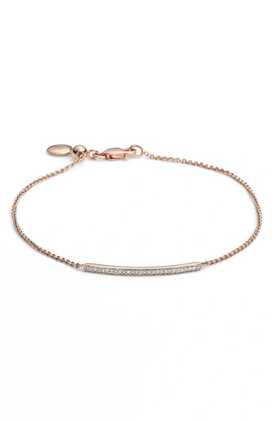 Monica Vinader Skinny Diamond Bracelet In Rose Gold
