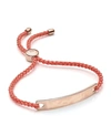 Monica Vinader Engravable Havana Friendship Bracelet In Rose Gold/ Peach