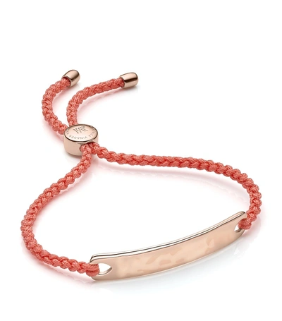 Monica Vinader Engravable Havana Friendship Bracelet In Rose Gold/ Peach