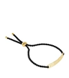 Monica Vinader Engravable Havana Friendship Bracelet In Yellow Gold/ Black