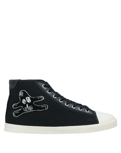 Celine Céline Men's Black Cotton Hi Top Sneakers