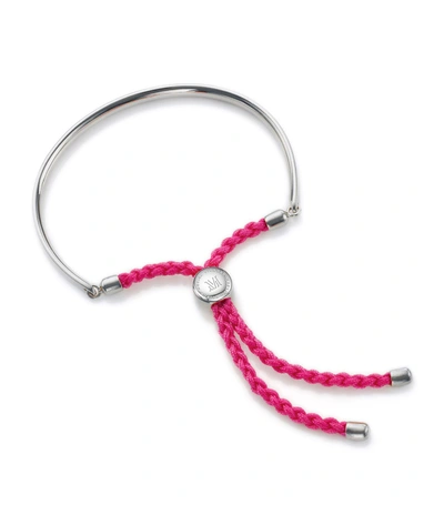 Monica Vinader Engravable Fiji Friendship Bracelet In Cerise/ Sterling Silver