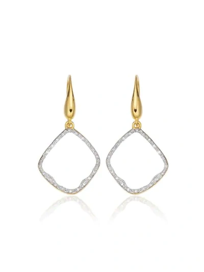Monica Vinader 'riva' Diamond Hoop Drop Earrings In Gold