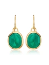 Monica Vinader Siren Semiprecious Stone Drop Earrings In Gold/ Green Onyx