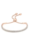 Monica Vinader Fiji Diamond Pavé Toggle Petite Bracelet In Rose Gold