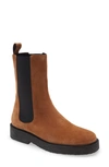 Staud Palamino Suede Chelsea Boots In Tan,black