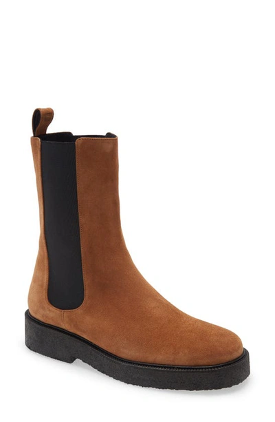 Staud Palamino Suede Chelsea Boots In Tan,black