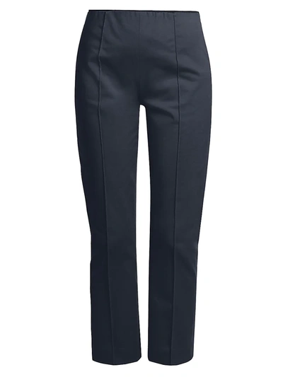 Agnona Capri Side Zip Pants In Dark Blue