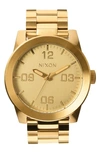Nixon Men's Corporal Stainless Steel Bracelet Watch 48mm A346 In Gold