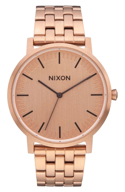 Nixon Porter Bracelet Watch, 40mm In Rose Gold