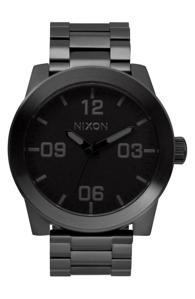 Nixon Men's Corporal Stainless Steel Bracelet Watch 48mm A346 In All Black