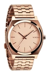 Nixon Time Teller Stainless Steel Bracelet Watch 37mm In Rose Gold