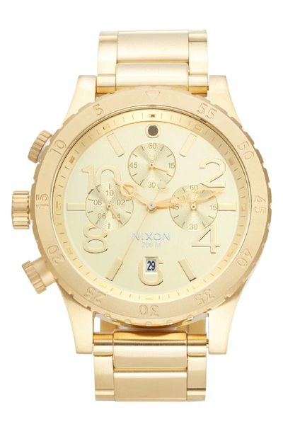 Nixon 'the 48-20' Chronograph Watch, 48mm In Gold