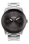 Nixon 'the Corporal' Bracelet Watch, 48mm In Silver/ Gunmetal