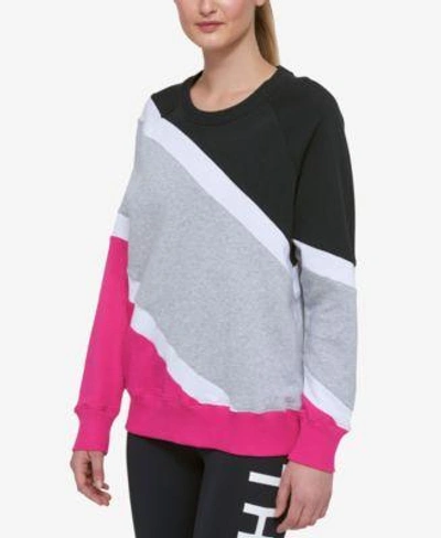 Tommy Hilfiger Sport Colorblocked Pullover Sweatshirt, A Macy's Exclusive Style In Fuschia