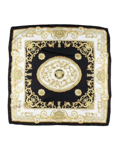 Versace Square Scarves In Black