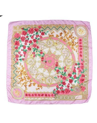Versace Square Scarf In Pink