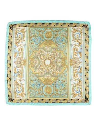 Versace Square Scarves In Light Green