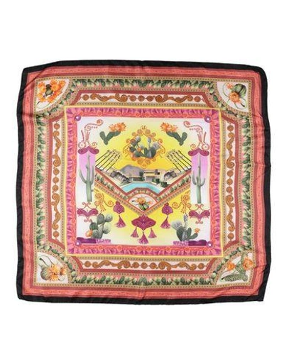 Versace Square Scarf In Coral