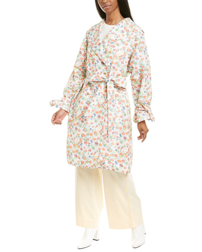 Tory Burch Taffeta Trench Coat In White