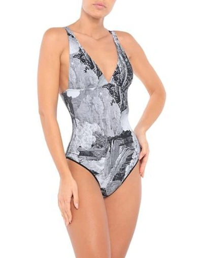 Burberry Ladies Dreamscape Print One-piece Swimsuit In Black