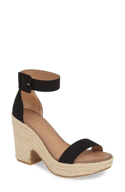 Chinese Laundry Queen Platform Sandal In Black Fabric