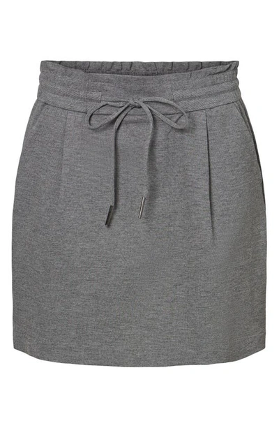 Vero Moda Meva Ruffle Miniskirt In Medium Grey Melange