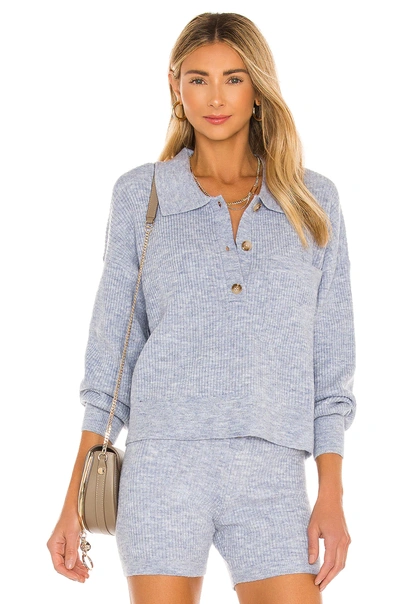 Song Of Style Amanda Oversized Knit Polo In Blue