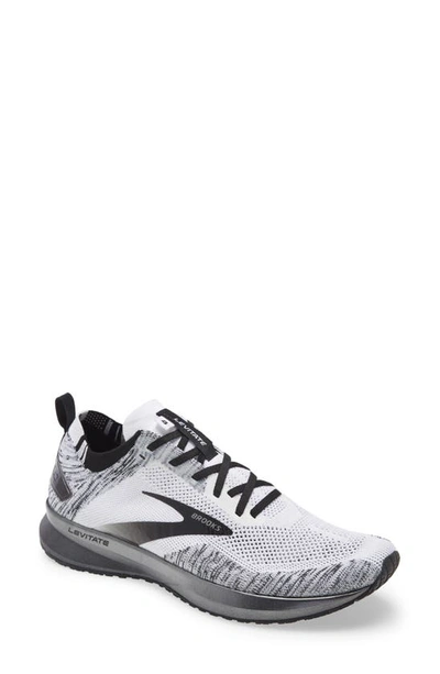 Brooks Men's Levitate 4 Running Sneakers From Finish Line In White, Black