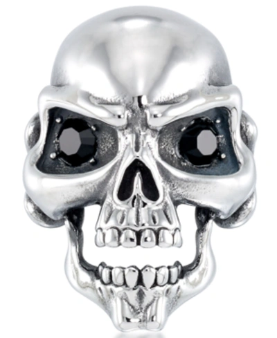 Andrew Charles By Andy Hilfiger Men's Cubic Zirconia Signature Skull Ring In Stainless Steel