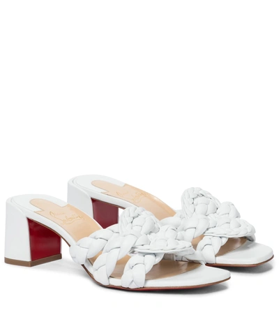 Christian Louboutin Marmela Braided Strap Slip-on Sandal In White