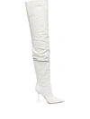 Amina Muaddi Women's Olivia Thigh-high Leather Boots In Deep Off White