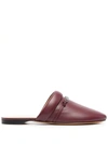 Givenchy Elba Logo-plaque Leather Backless Loafers In Burgundy