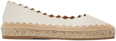 Chloé Lauren Leather Espadrilles In Cloudy White