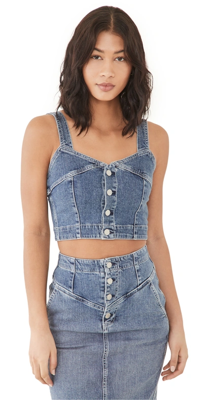 Ag Hebe Denim Crop Top In Vendetta