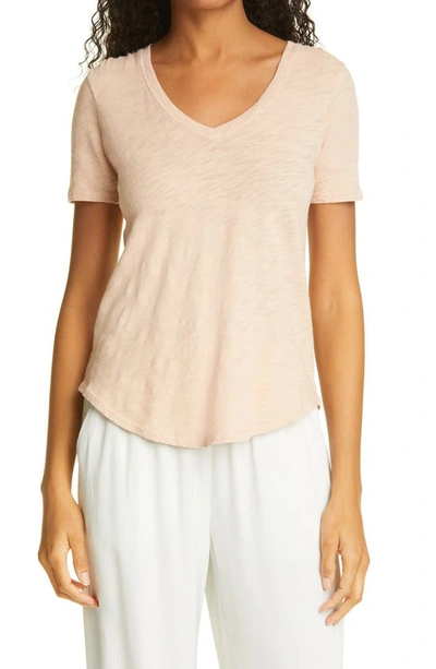 Atm Anthony Thomas Melillo Women's Slub Jersey V-neck Tee In Tan