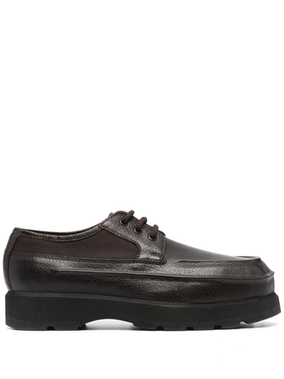 Acne Studios Square-toe Grained-leather Derby Shoes