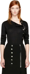 Altuzarra Collier Button-embellished Merino Wool Sweater In Black