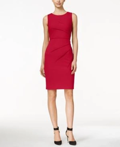 Calvin Klein Sunburst Sheath Dress In Red