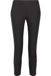 Theory Thaniel Cropped Stretch Cotton-blend Twill Slim-leg Pants In Black