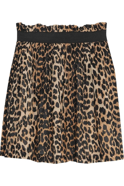 Ganni Leopard-print Chiffon Mini Skirt