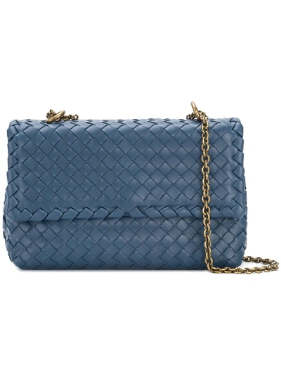 Bottega Veneta Baby Olimpia Intrecciato Leather Shoulder Bag In Blue