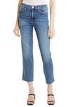 Frame Le High Raw Hem Crop Straight Leg Jeans In Moma