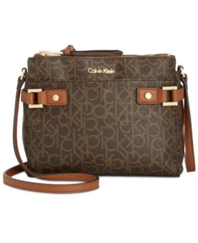 Calvin Klein Dorothy Signature Small Swingpack Crossbody In Brown/khaki/luggage