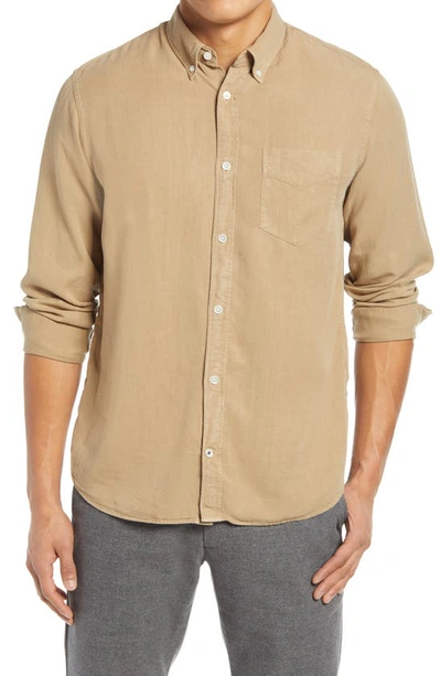 Nn07 Levon Slim Fit Solid Button-down Shirt In Dark Khaki
