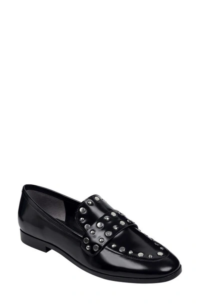 Marc Fisher Ltd Zimma Studded Loafer In Black Leather